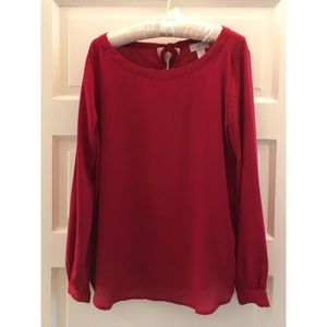LOFT red blouse with bow in back